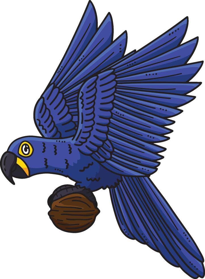 Hyacinth Macaw Bird Cartoon Colored Clipart vector