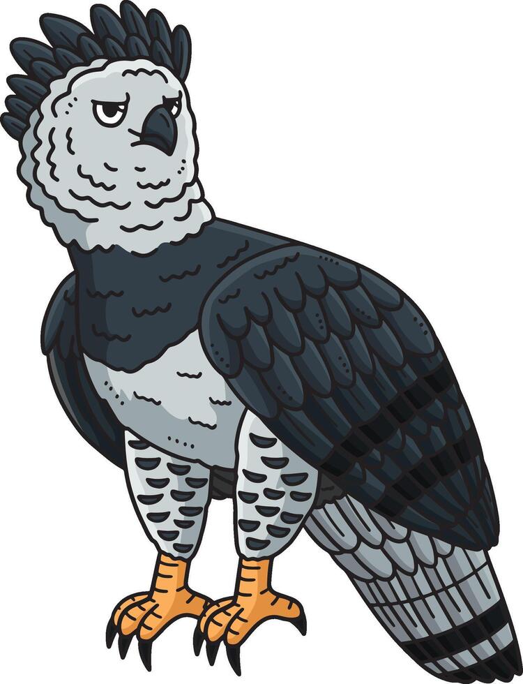 Harpy Eagle Bird Cartoon Colored Clipart vector