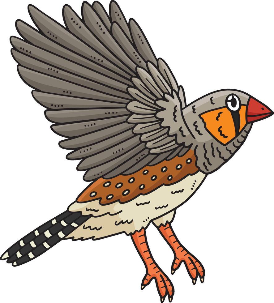 Finch Bird Cartoon Colored Clipart Illustration vector