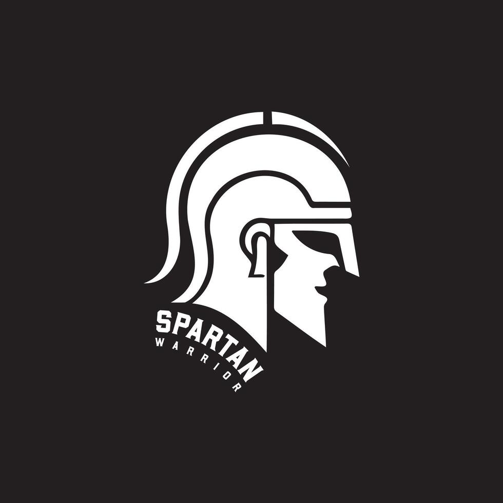 The Striking Black and White Helmet Logo, Symbolizing Strength vector