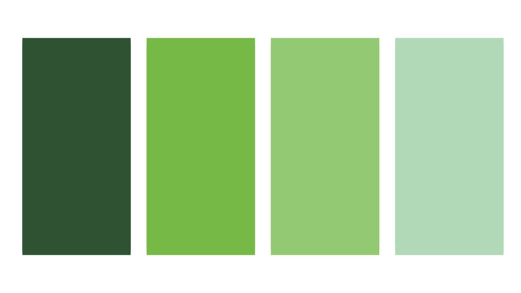Green color palette. Set of bright color palette combination in rgb hex. Color palette for ui ux design. Abstract illustration for your graphic design, banner, poster or landing page vector