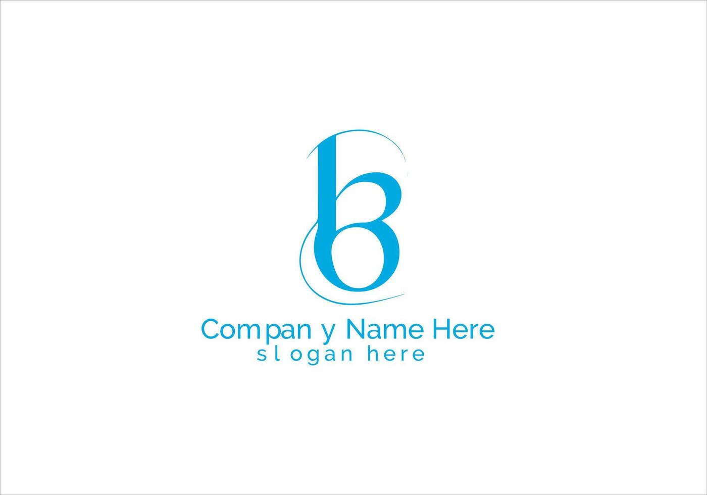 B Letter Modern Minimalist Company Logo Design vector