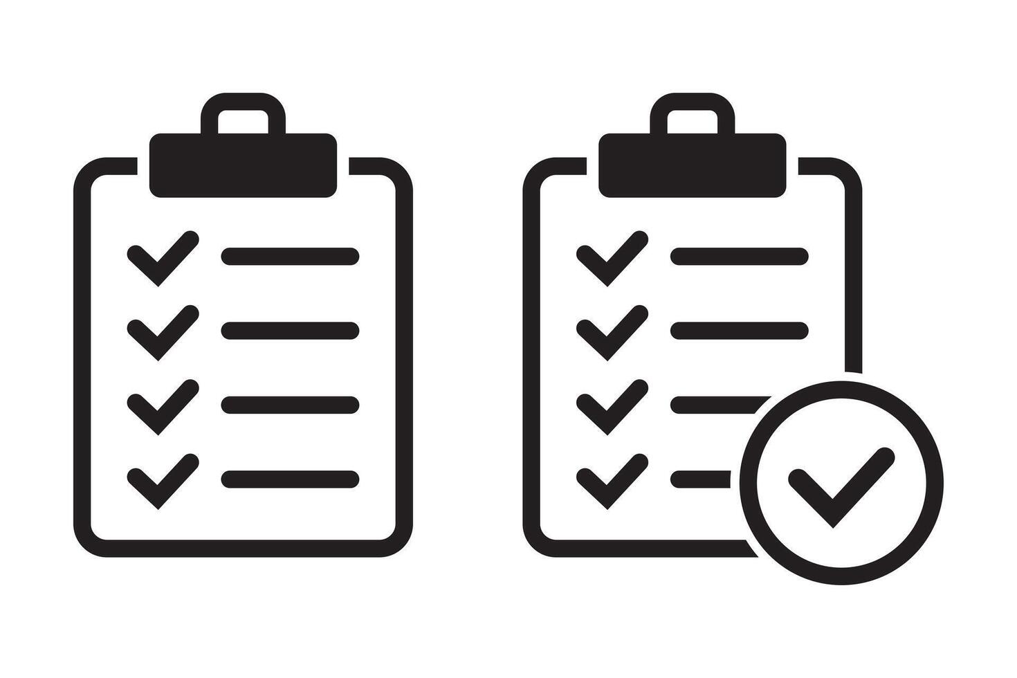 Clipboard with check mark icon isolated on background. Checklist sign symbol for web site and app design. vector