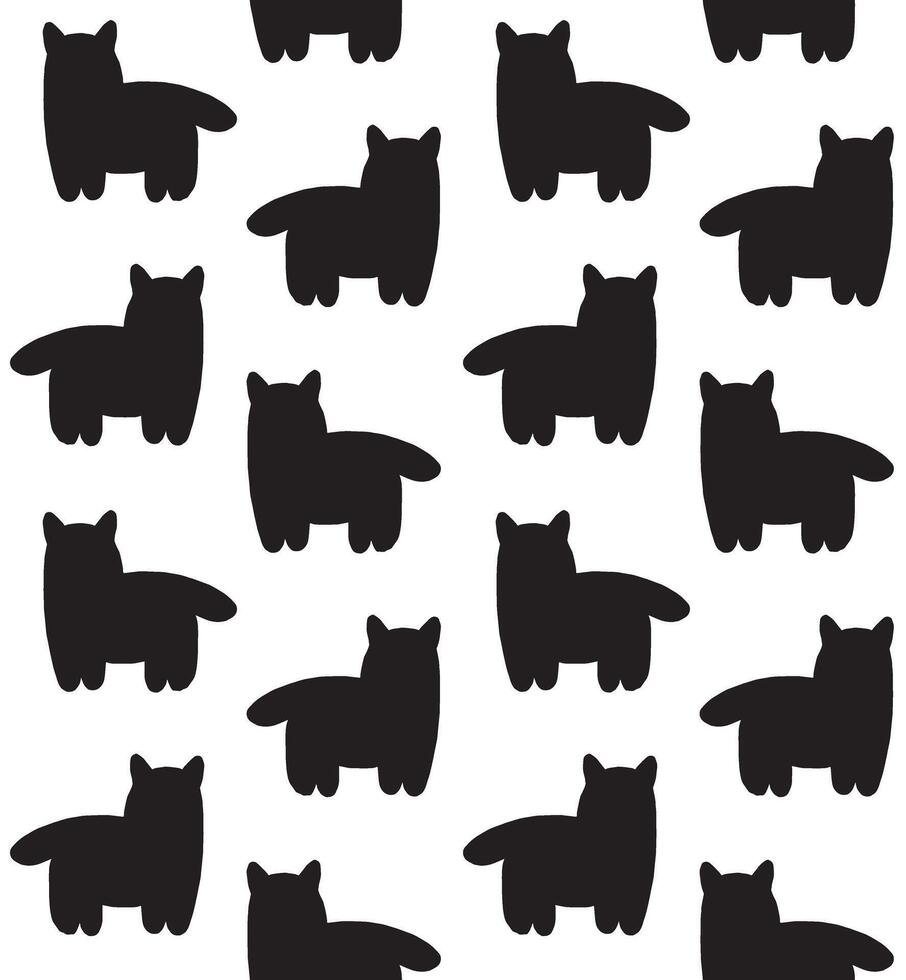 Seamless pattern of hand drawn cat vector