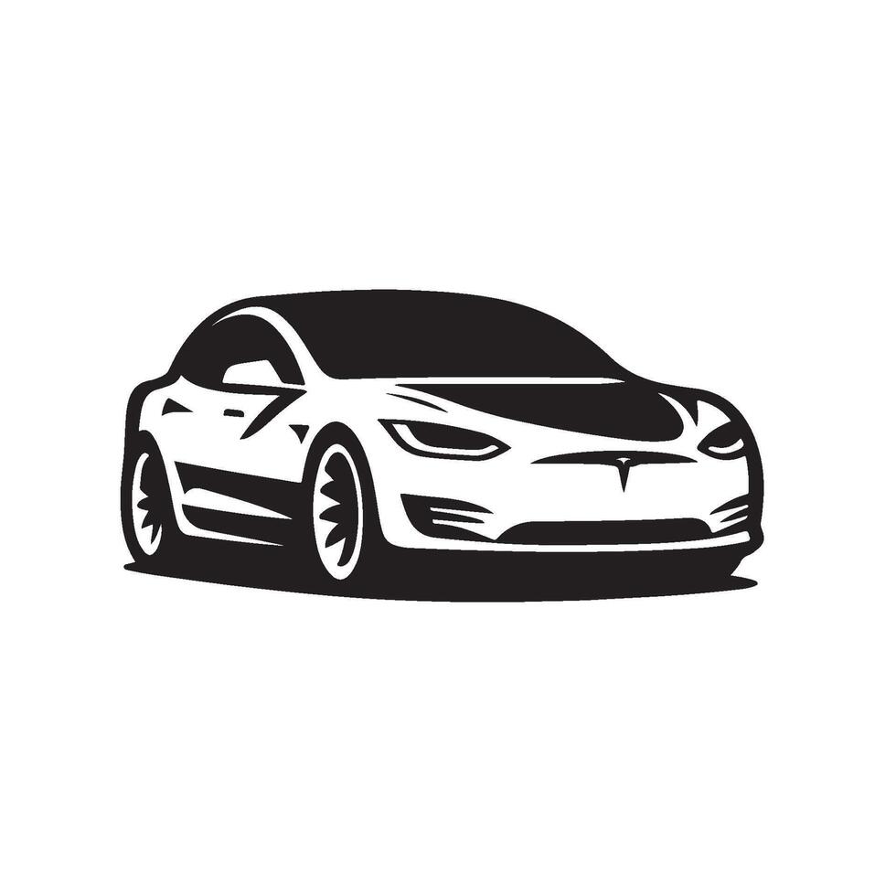Silhouette of a Tesla Car vector