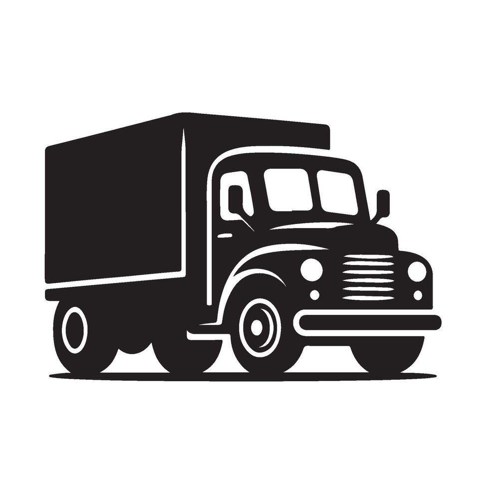 Silhouette of a Delivery Truck vector