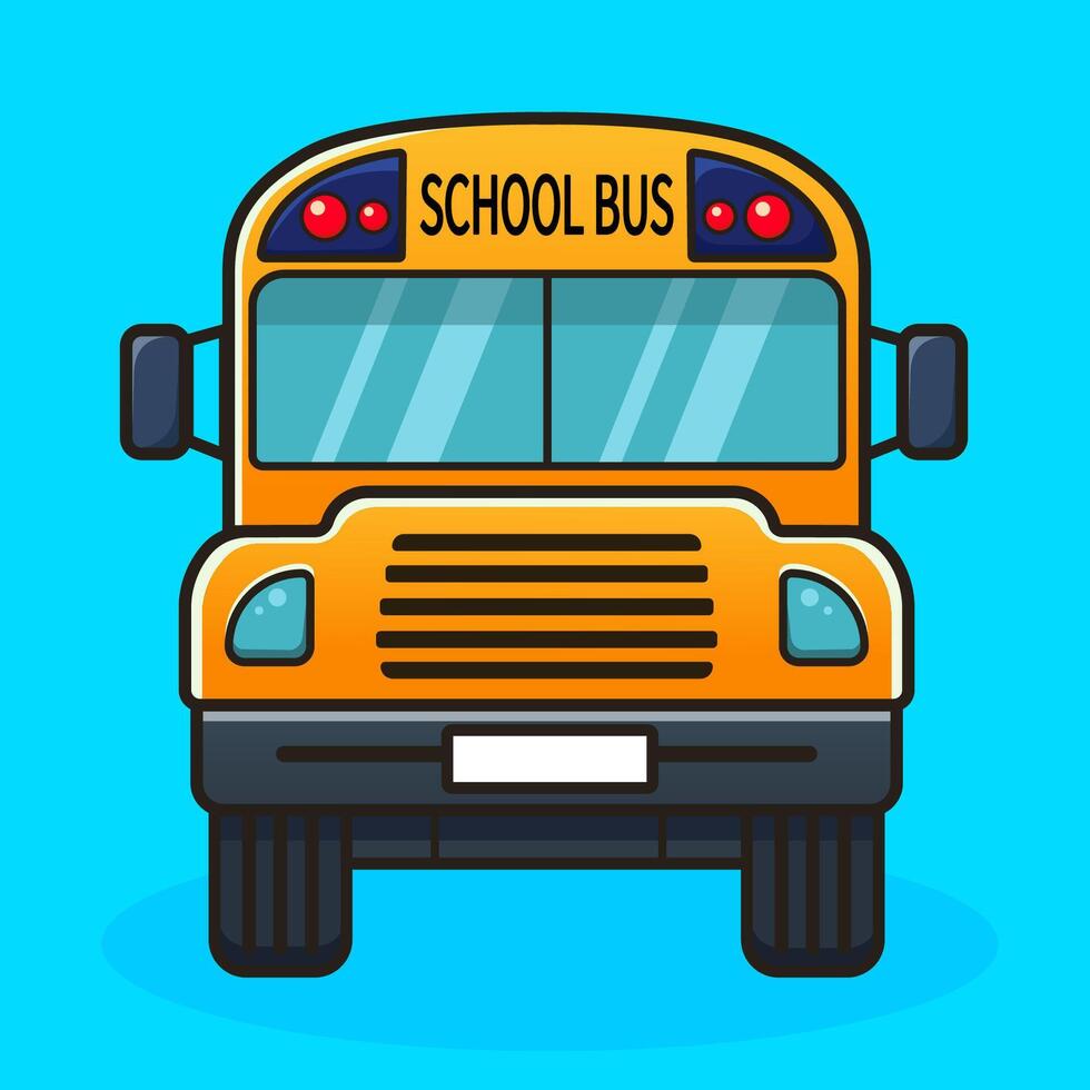 Cute cartoon school bus. illustration. vector