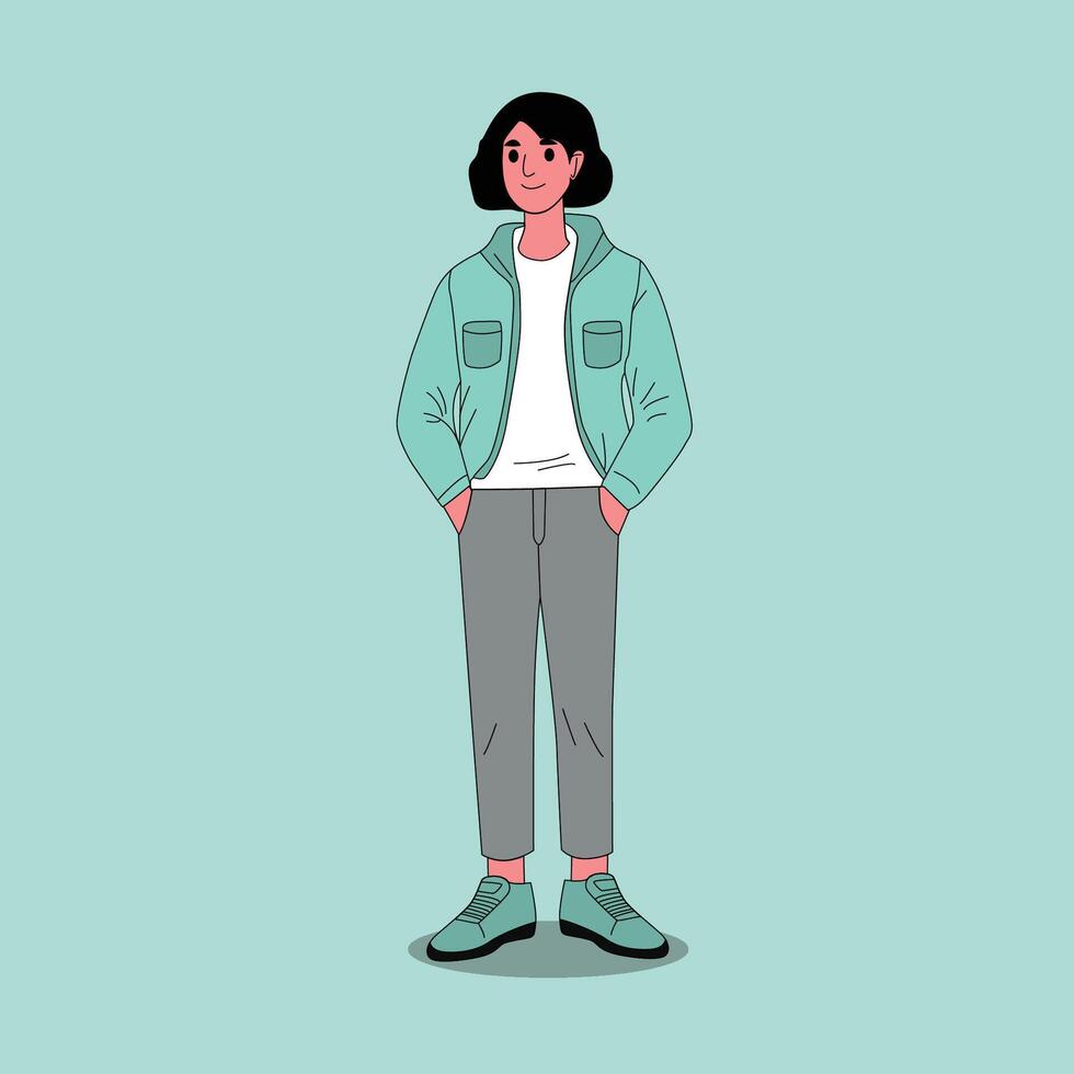 Beautiful woman in flat style. Flat Character vector