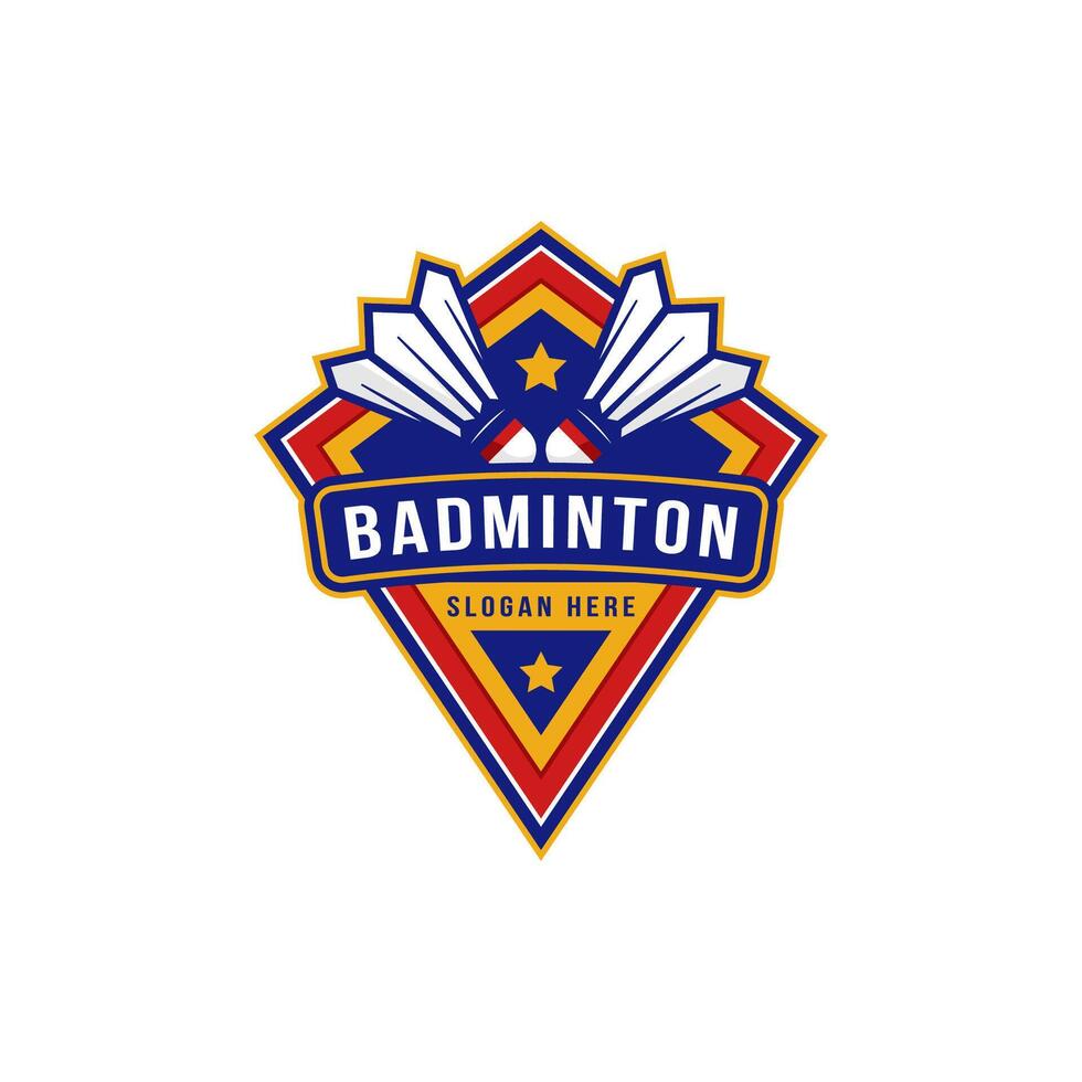 badminton badge logo design vector