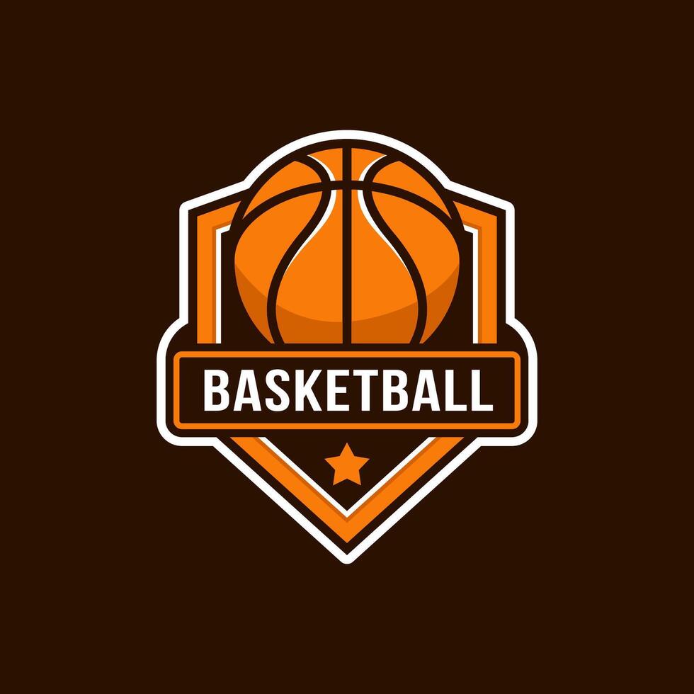 basketball logo badge template vector