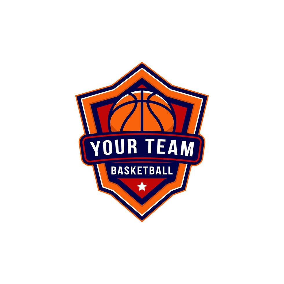 basketball badge logo design vector