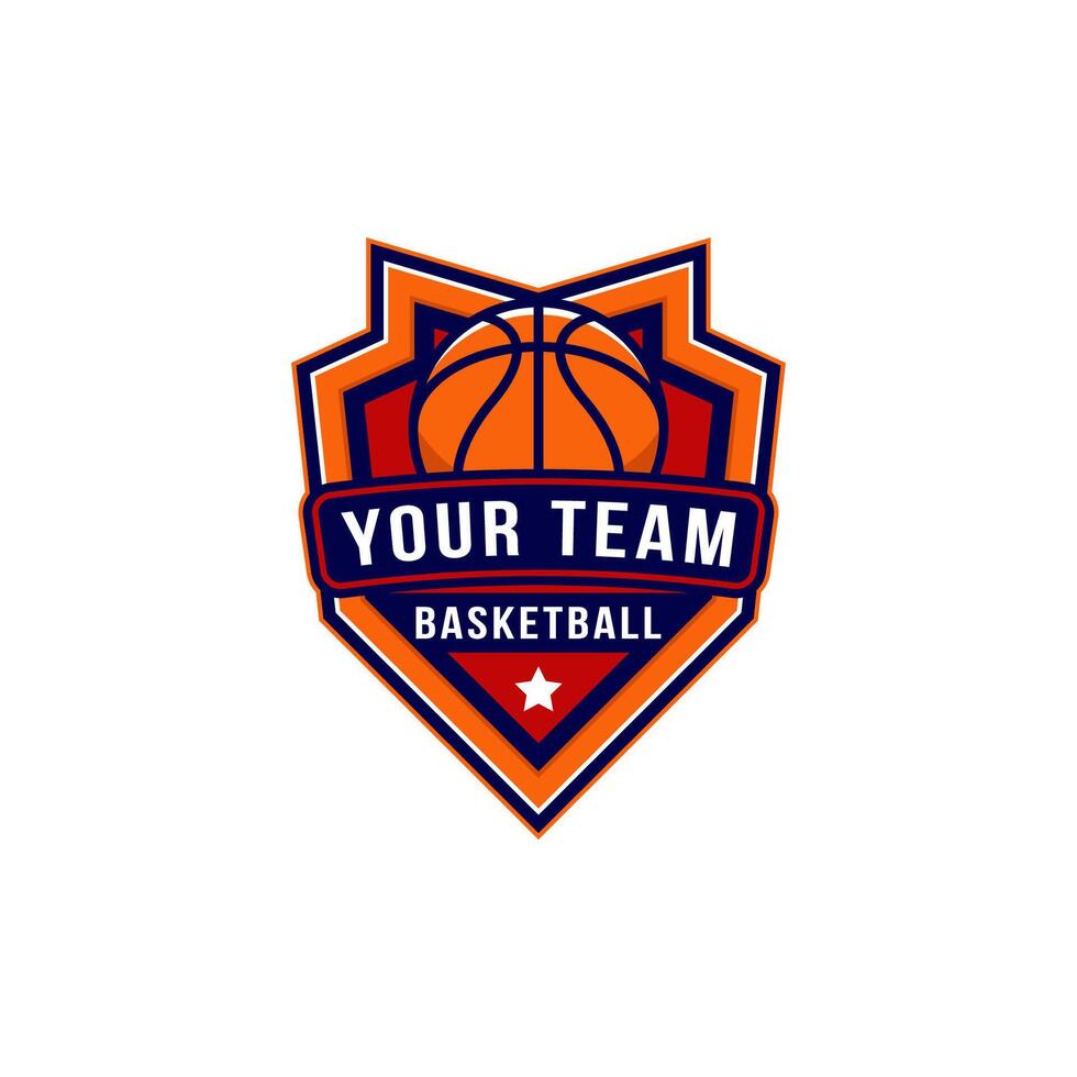 basketball badge logo design vector