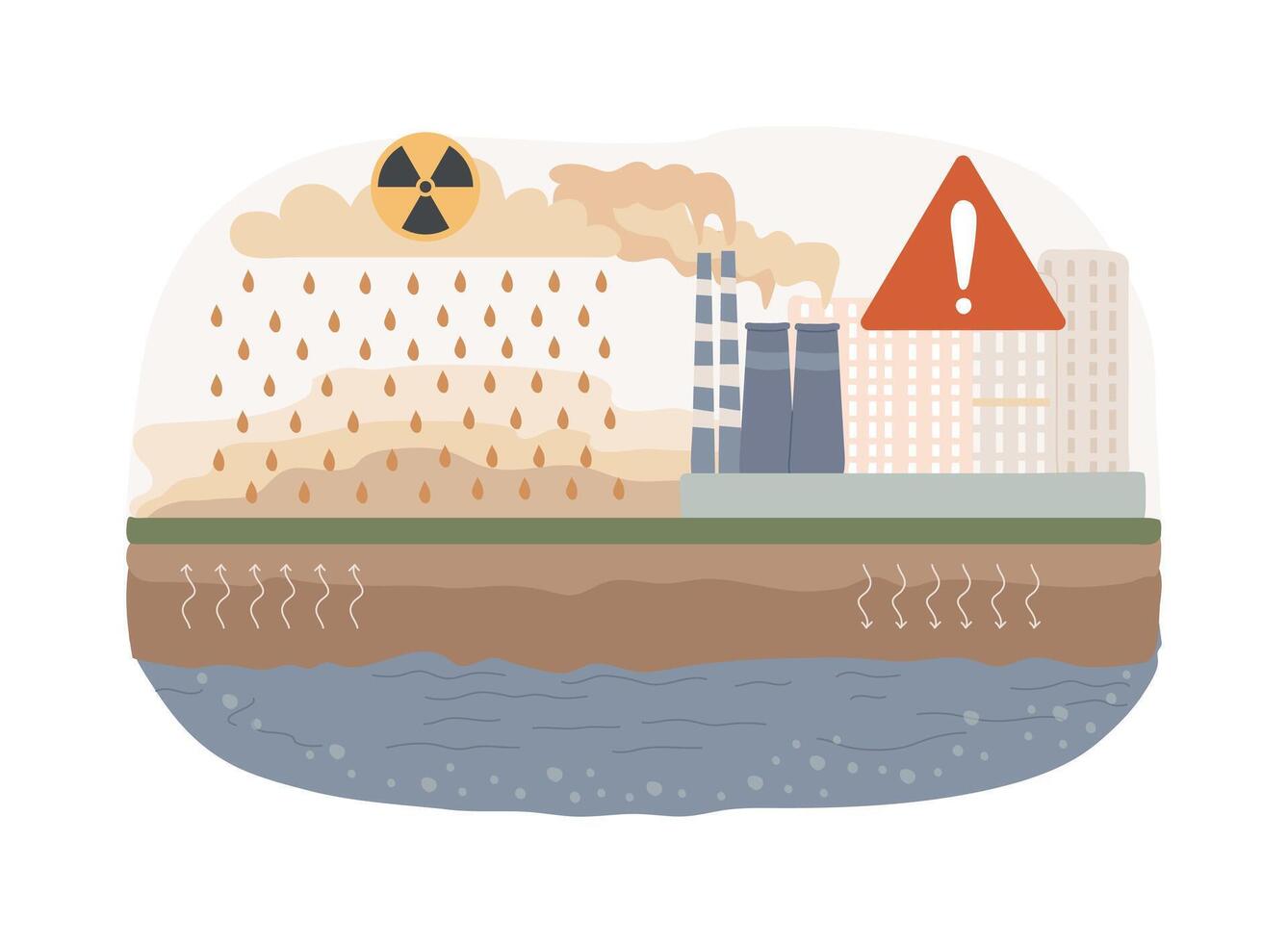 Acid rain isolated concept illustration. vector
