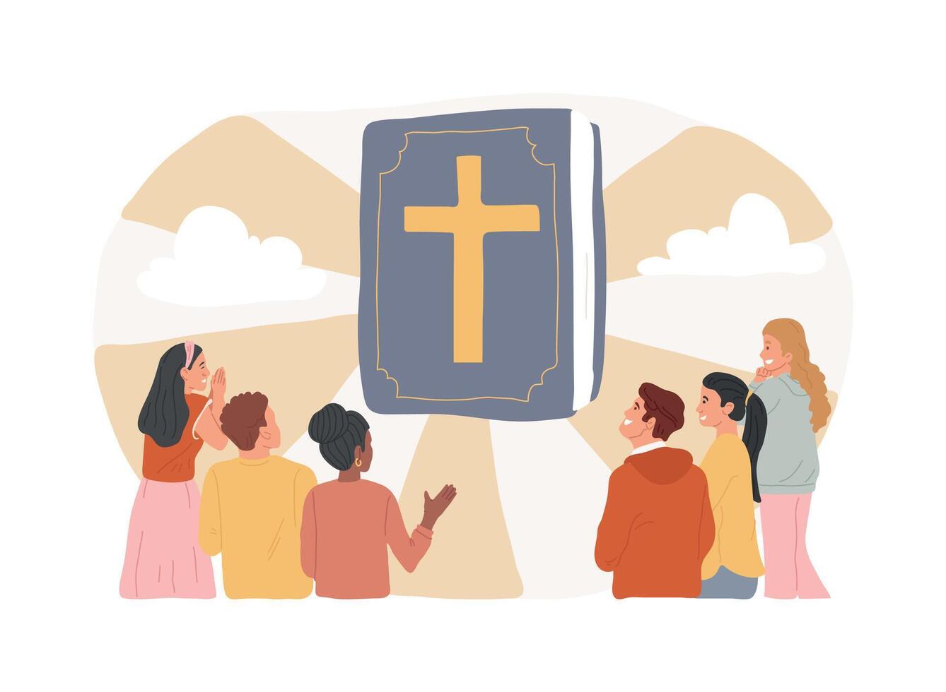 Holy bible isolated concept illustration. vector