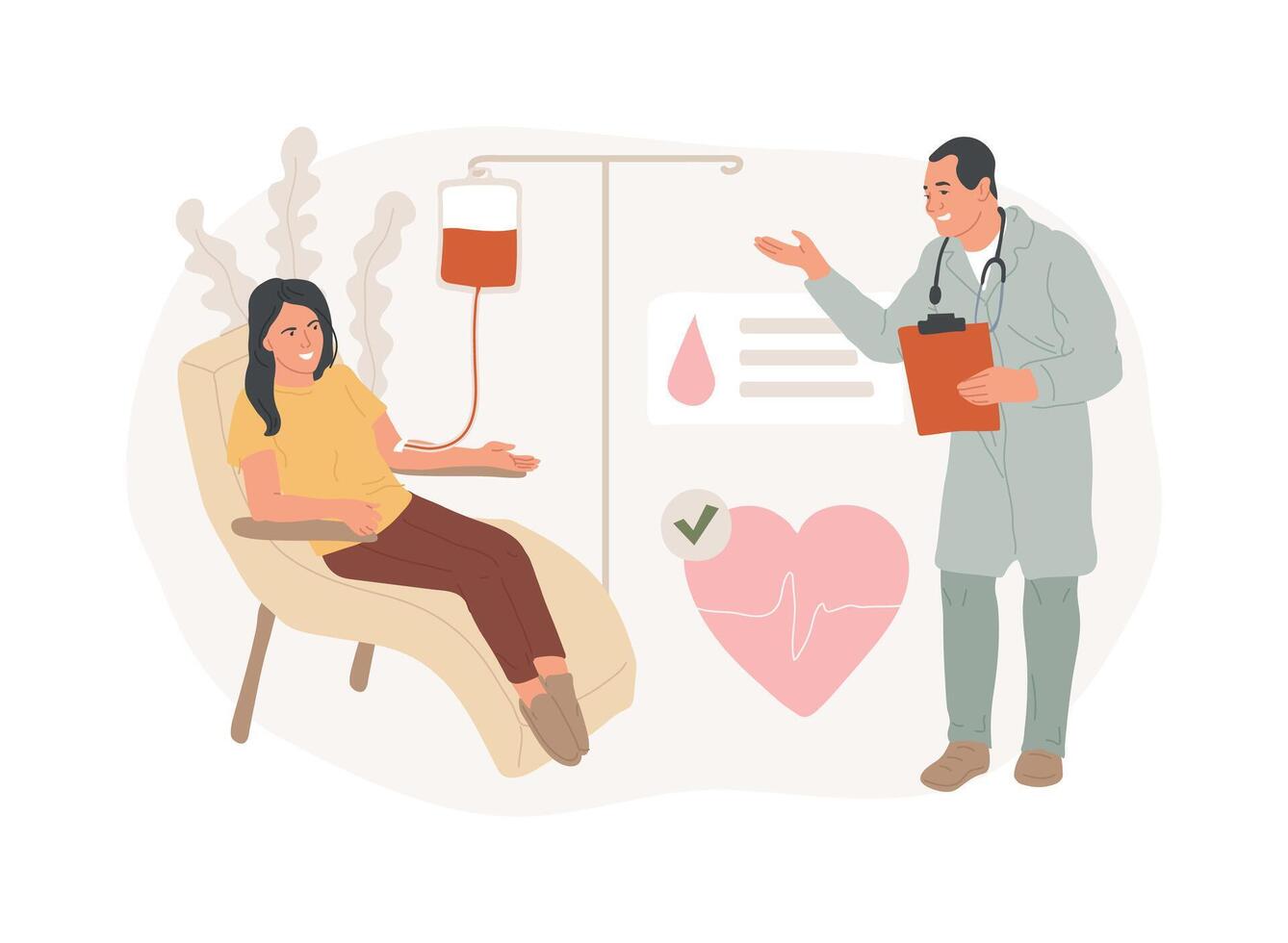 Blood donation isolated concept illustration. vector