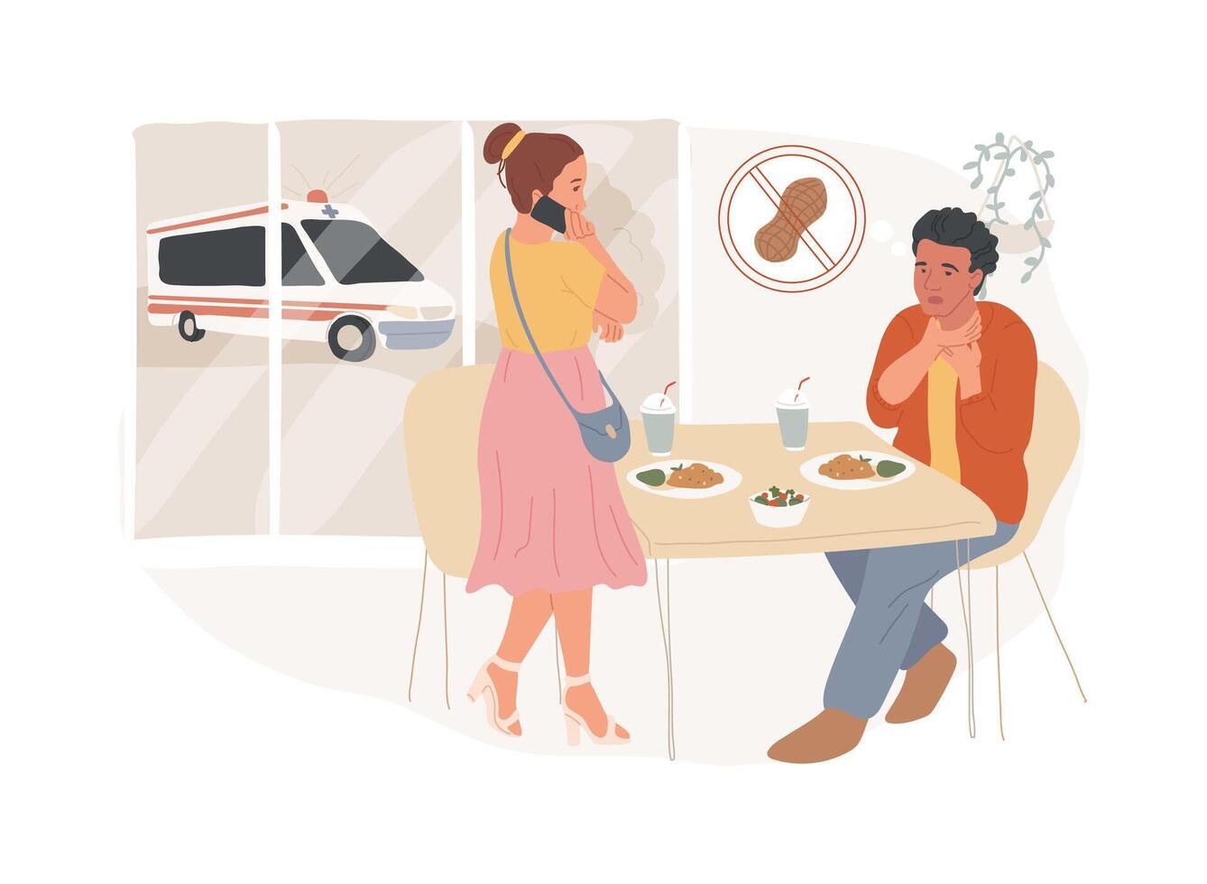 Anaphylaxis isolated concept illustration. vector