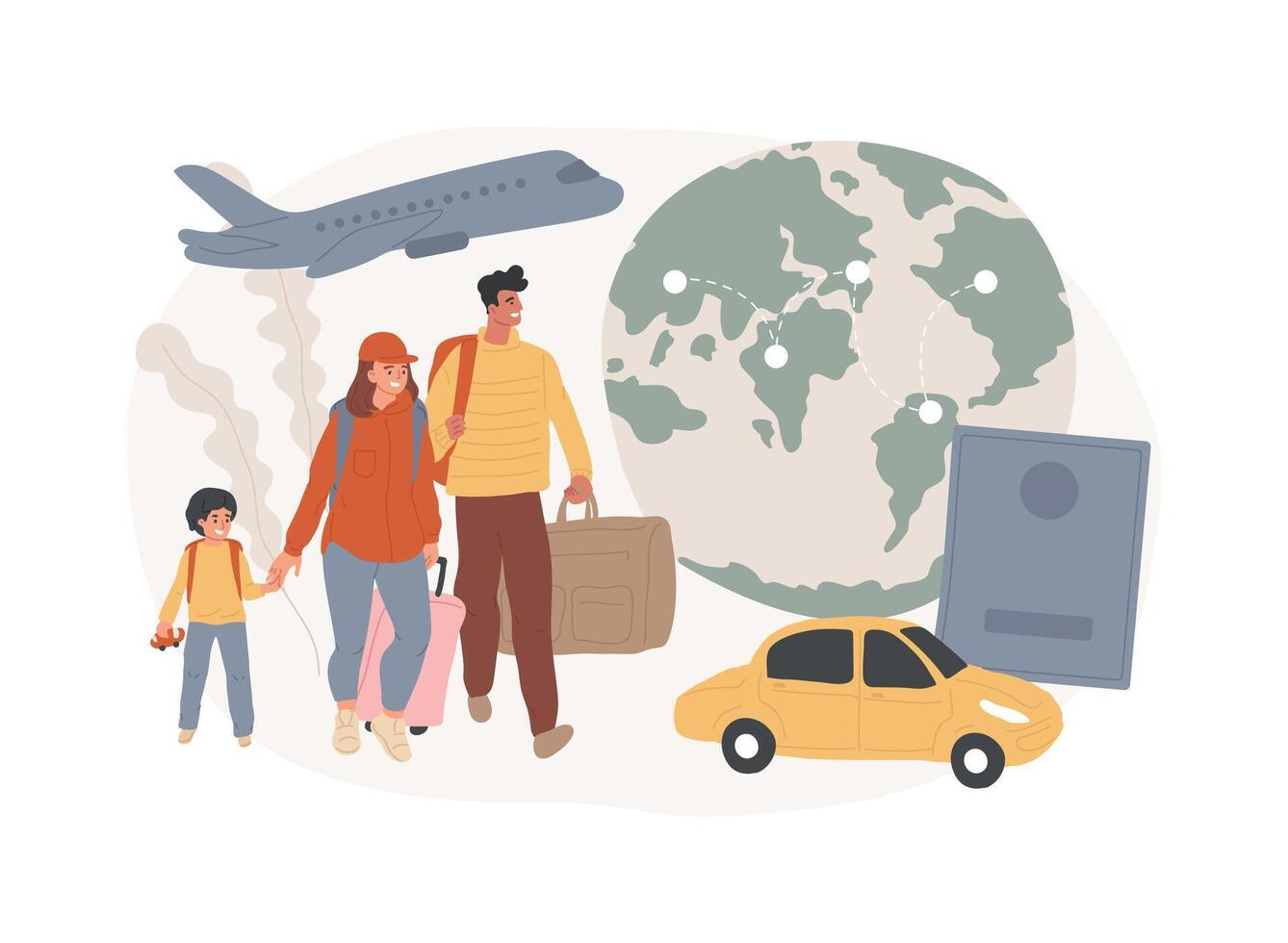 Global travelling isolated concept illustration. vector