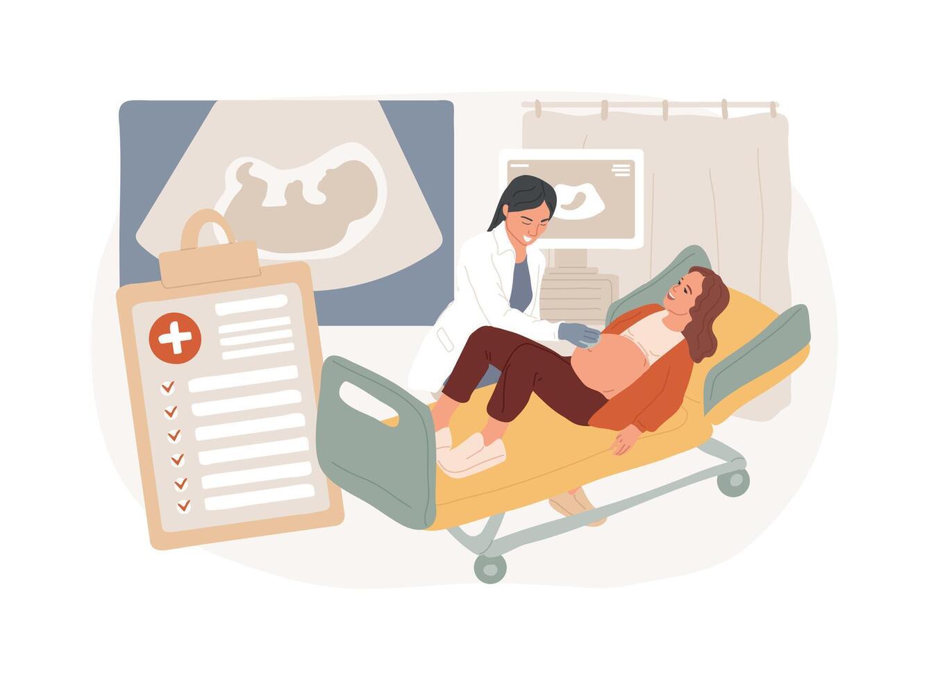 Pregnancy support center isolated concept illustration. vector