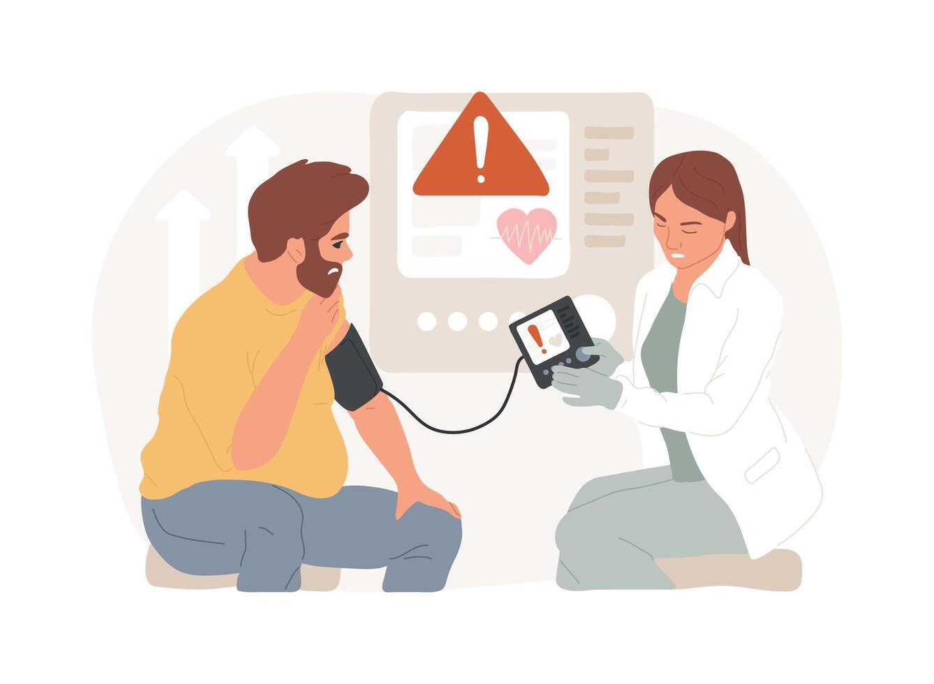 High blood pressure isolated concept illustration. vector