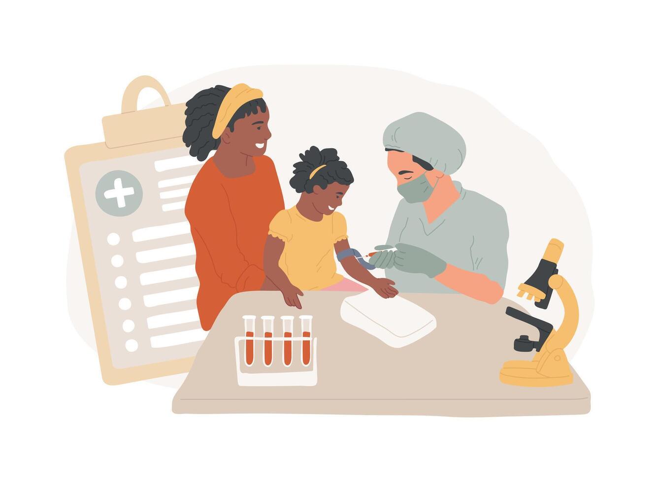 Blood testing isolated concept illustration. vector