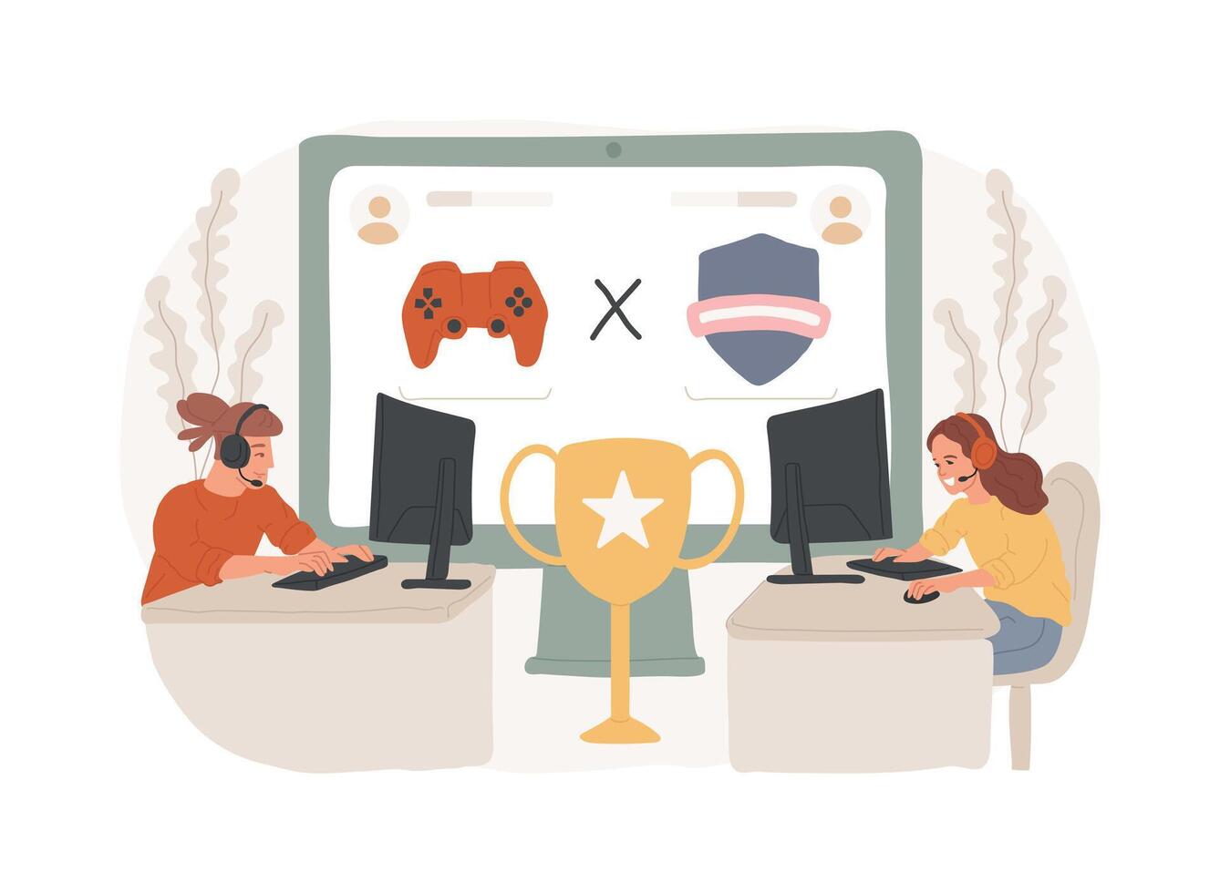 eSports collaboration isolated concept illustration. vector