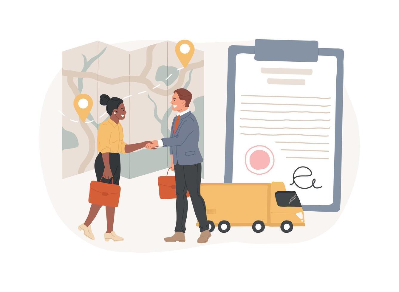 Sales contract terms isolated concept illustration. vector