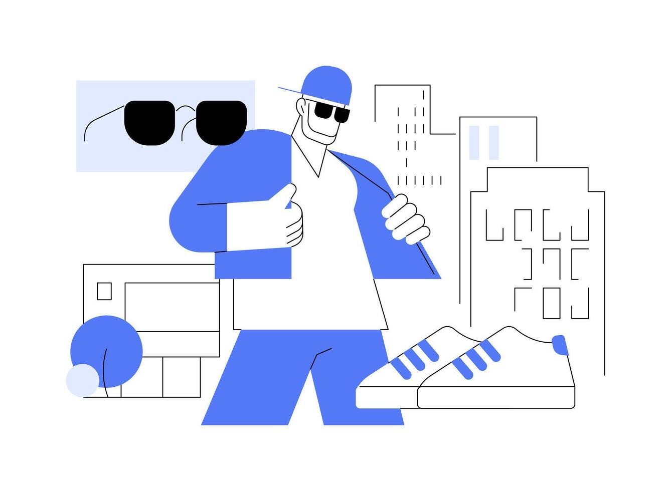 Street fashion isolated cartoon illustrations. vector