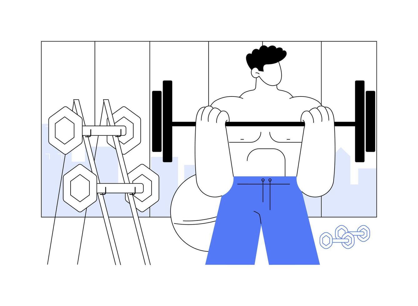 Weight lifting isolated cartoon illustrations. vector
