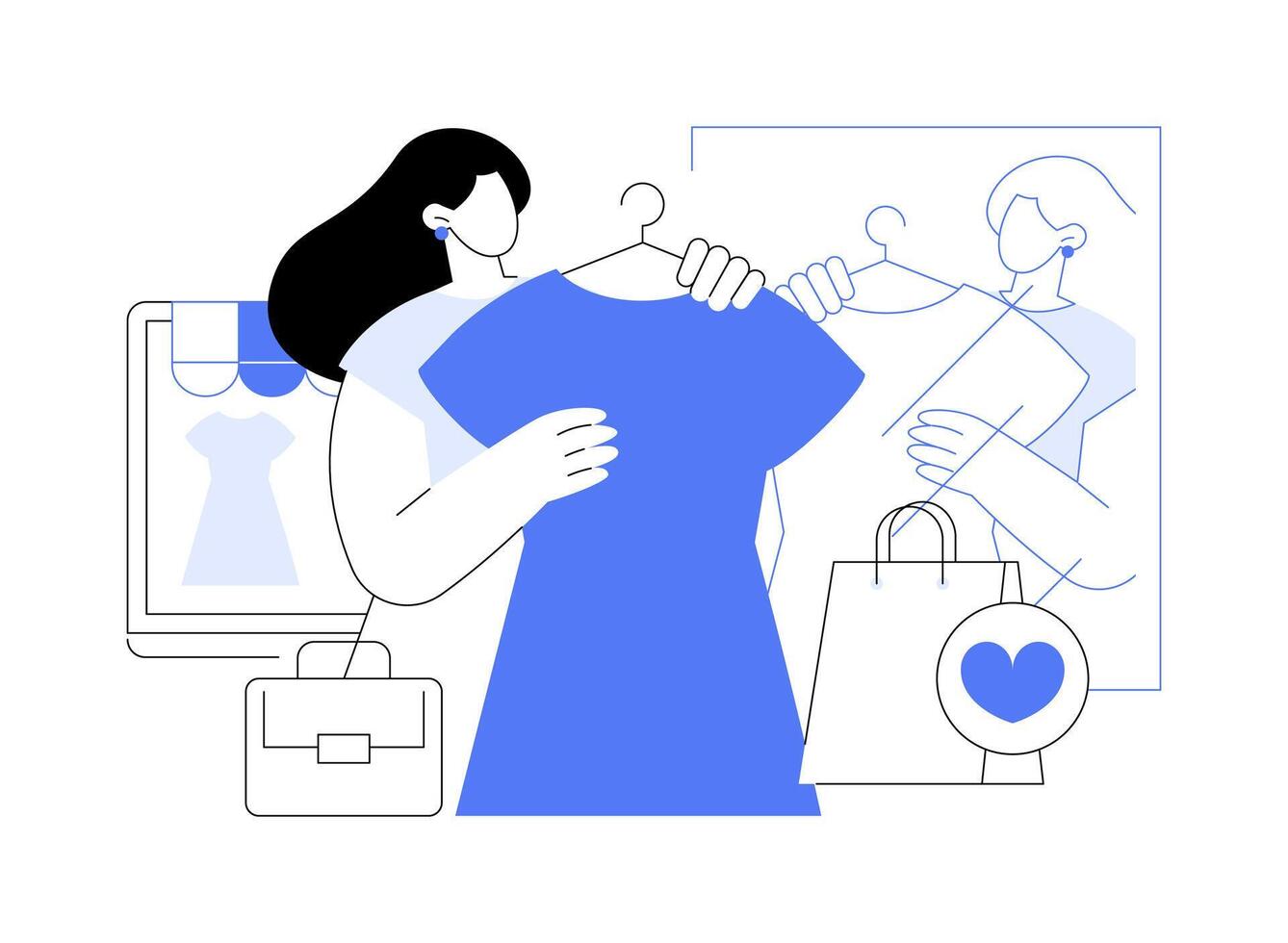 Happy with purchase isolated cartoon illustrations. vector