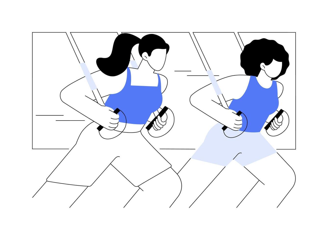 Suspension training isolated cartoon illustrations. vector