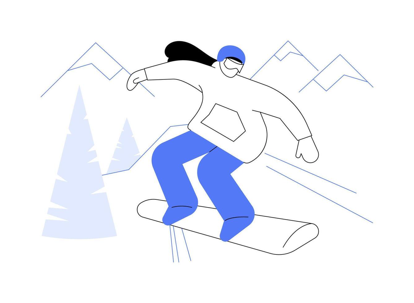 On the slope isolated cartoon illustrations. vector