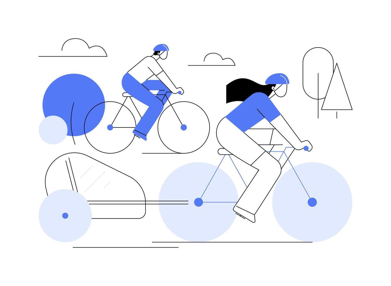 Cycling trailer isolated cartoon illustrations. vector