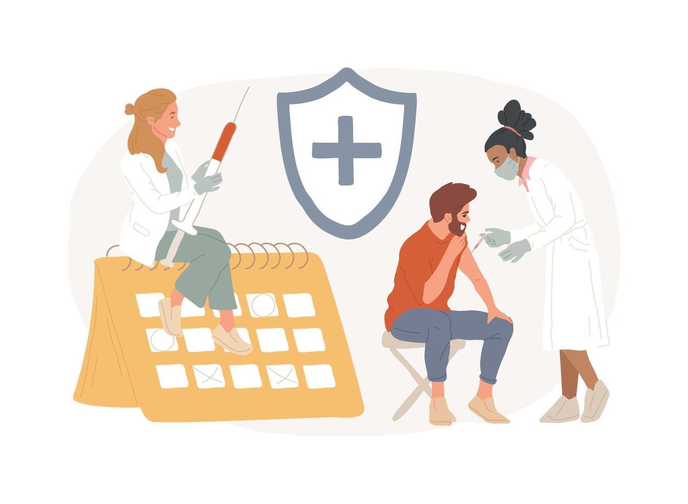Immunization schedule isolated concept illustration. vector