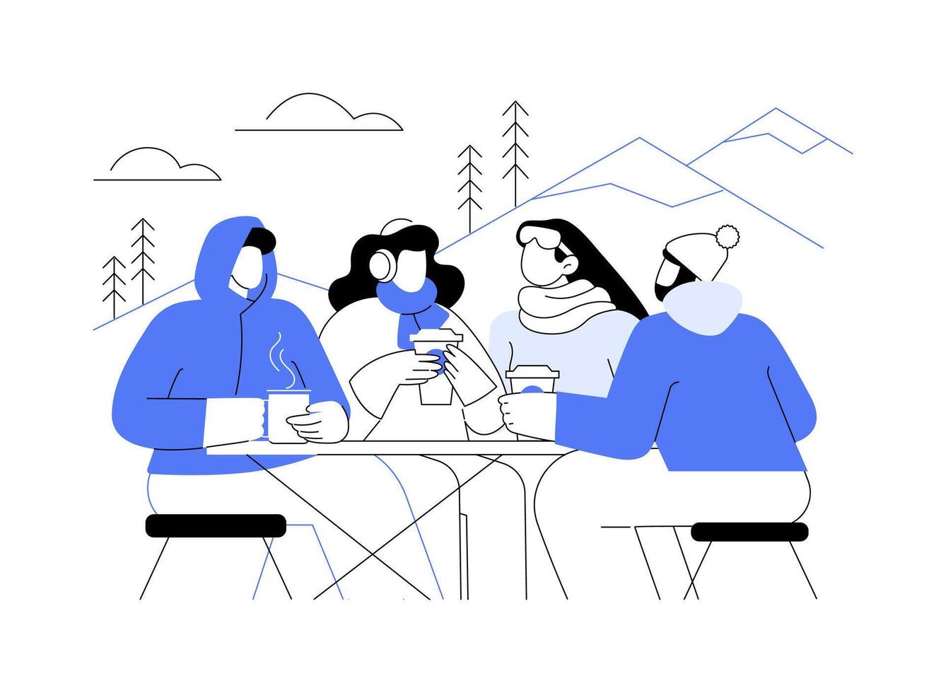 Chilling after ride isolated cartoon illustrations. vector