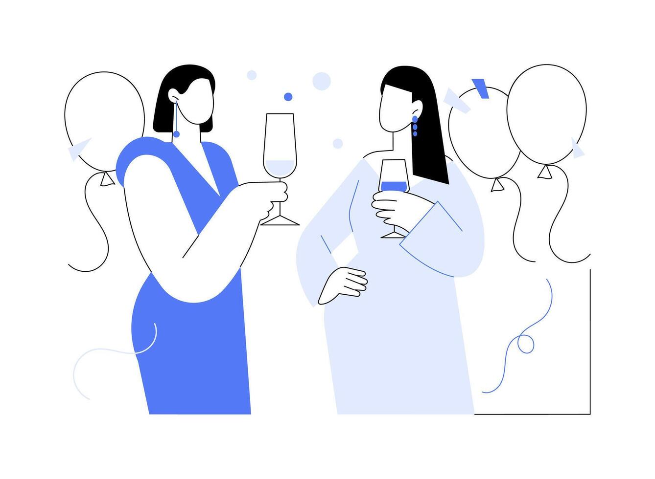Party fashion isolated cartoon illustrations. vector