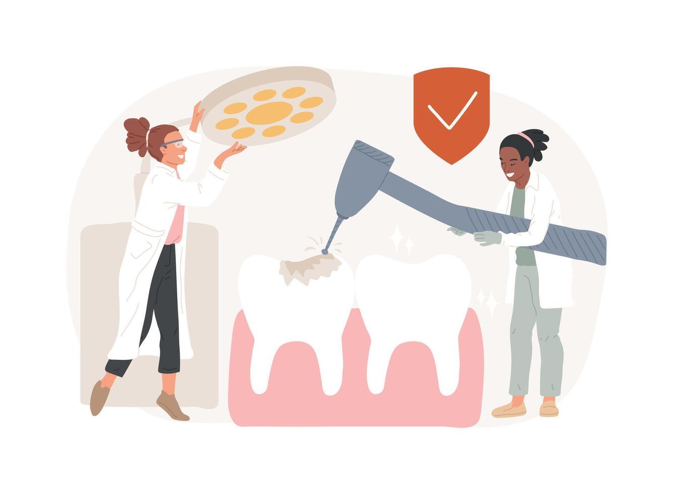 Dental treatment isolated concept illustration. vector