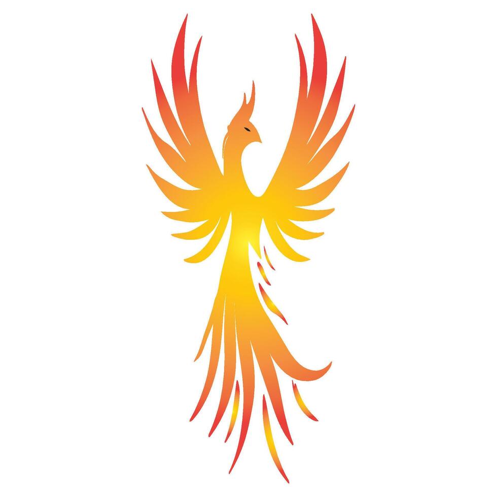 Phoenix fire bird logo template vector