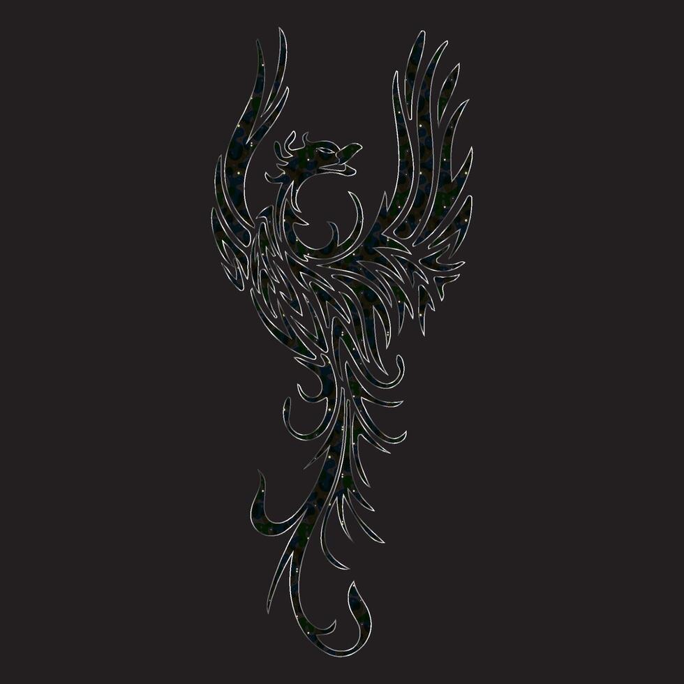 illustrative phoenix design vector
