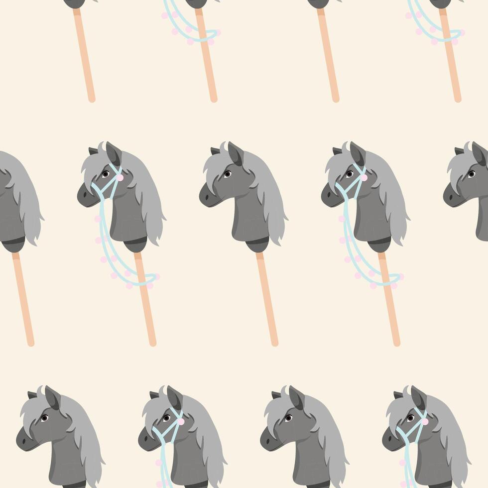 Hobbyhorsing pastel seamless pattern vector