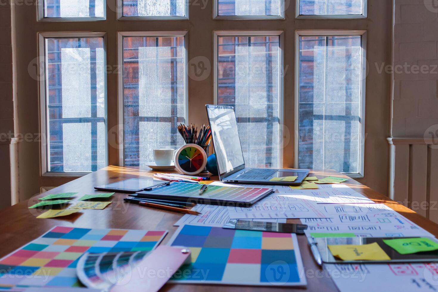 mobile application development team is studying and designing ux ui system to display and color in application on smartphone to work efficiently and not cause the ux ui system to have any errors. photo