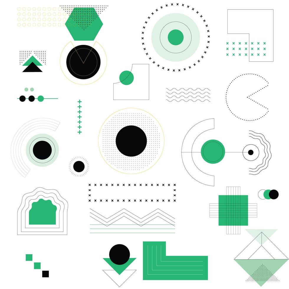 Geometric shapes background in flat design vector