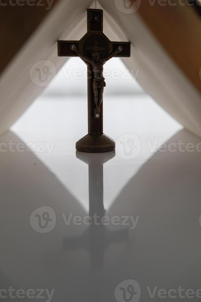 The cross background is a symbol of God and the cross is also believed to be of His divinity. The cross is a symbol of God love and compassion for all people, all people, all races, all religions. photo