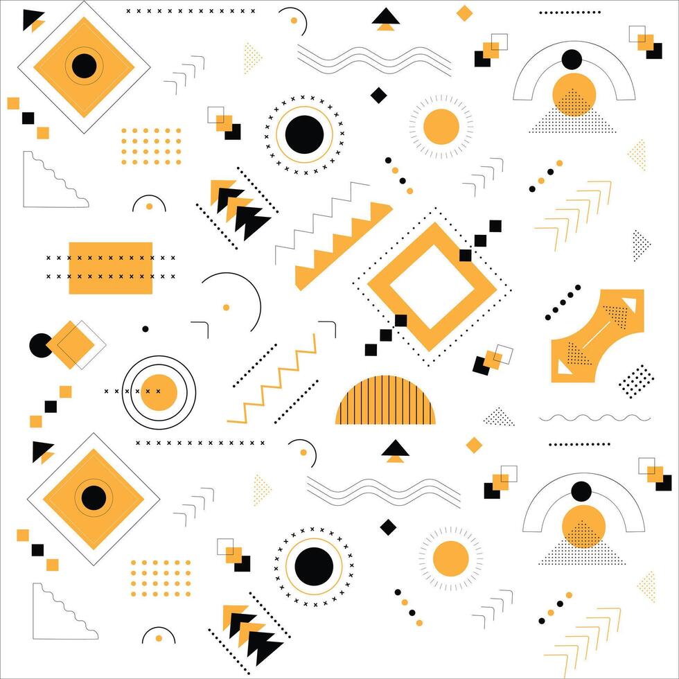 Flat geometric shapes background vector