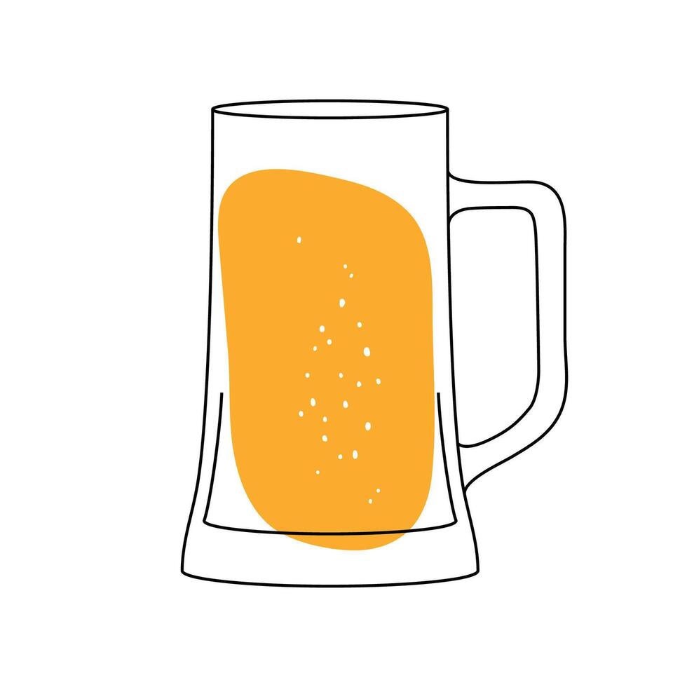Beer mug with foam. Beer glass icon isolated on white background. Alcohol symbol. illustration. vector
