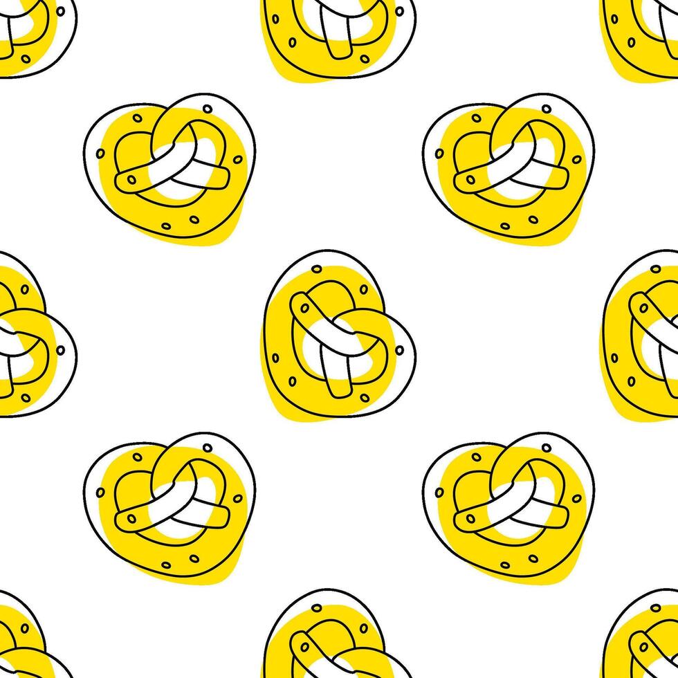 Seamless pattern with mini pretzels on an isolated background. vector