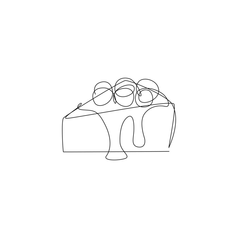 National Cheesecake Day continuous line template. vector