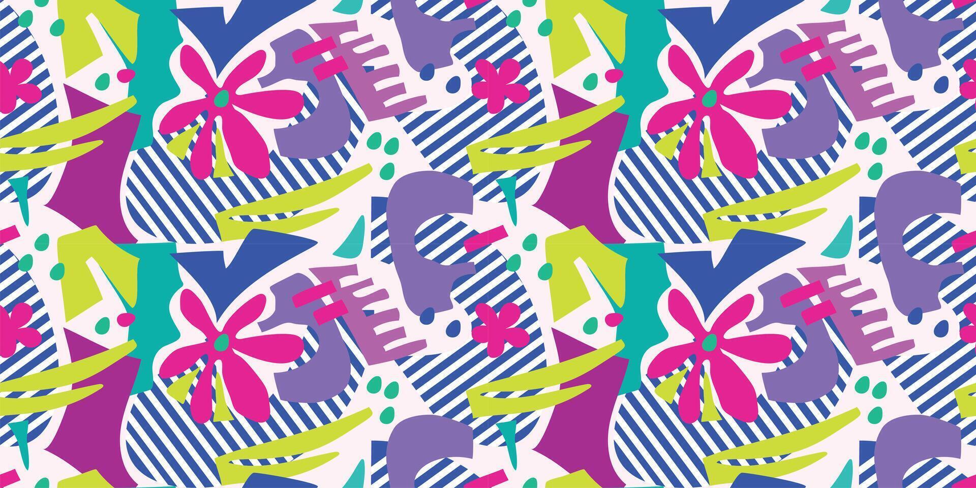Abstract psttern with stripes and shapes vector