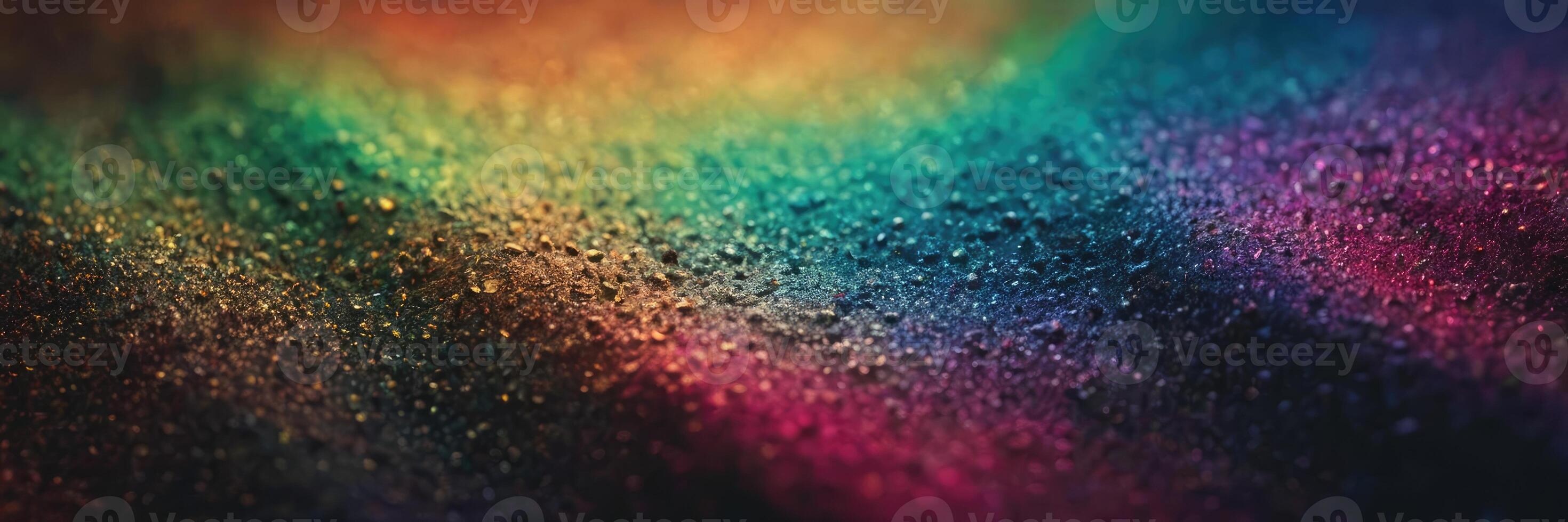 Waves of crystals in iridescent light. Background, Asphalt in colorful light. photo