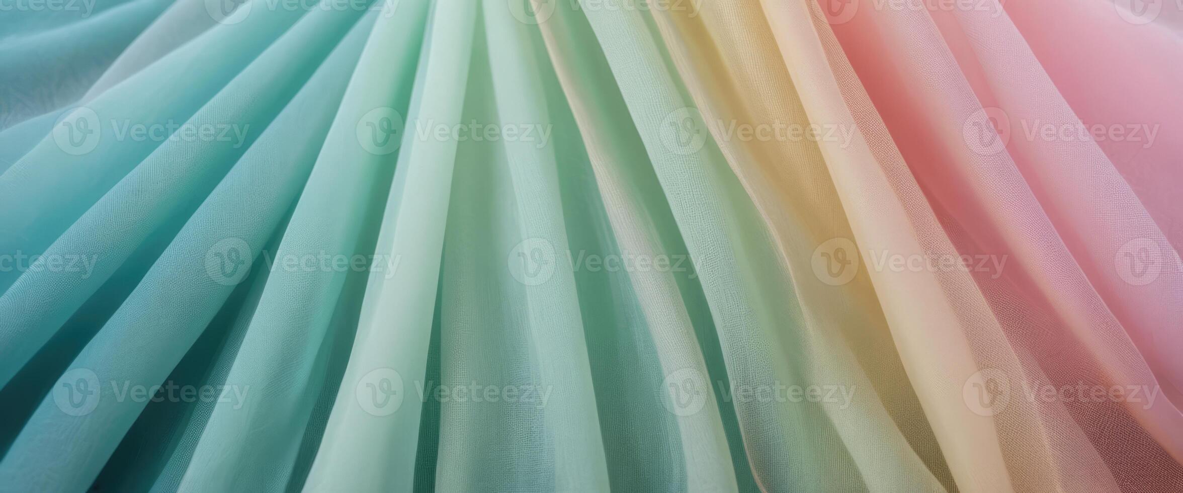 Waves of folds of fine fabric in pastel colors photo