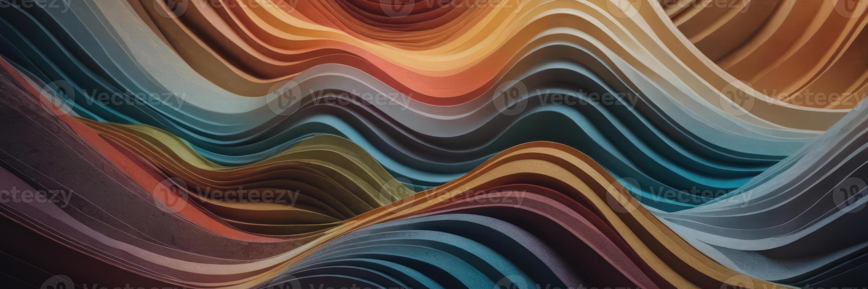 Abstract background of multicolored waves. photo